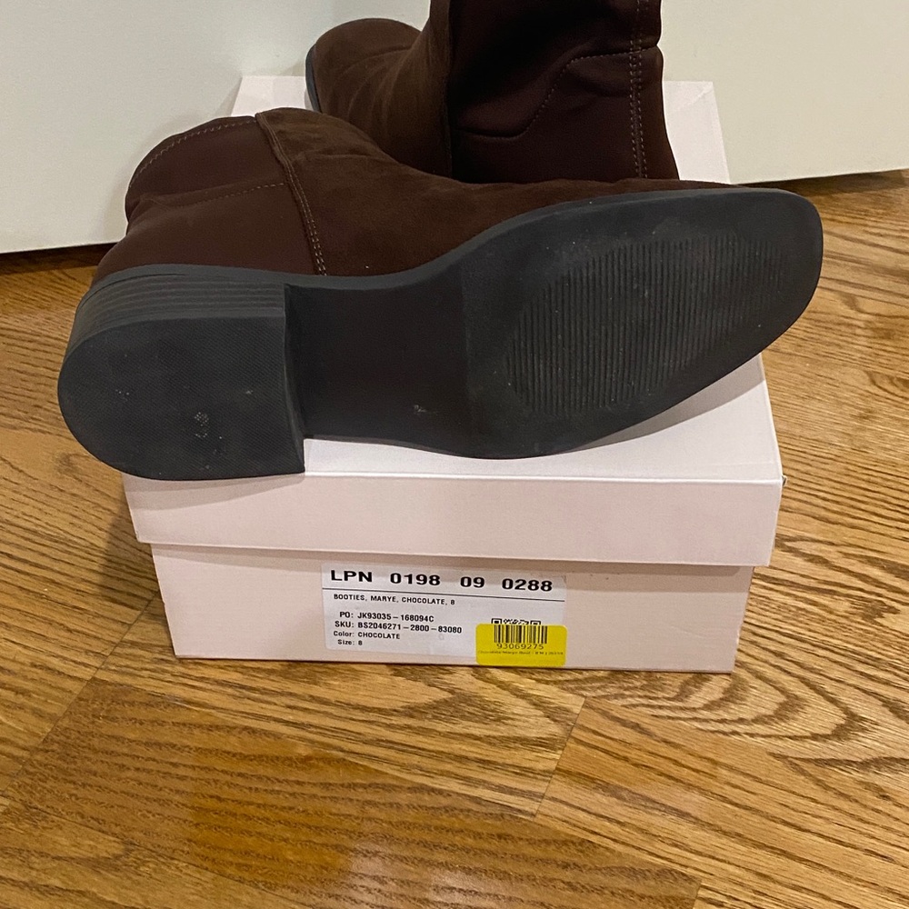 JustFab Brown Suede Ankle Booties - Picture 3 of 4